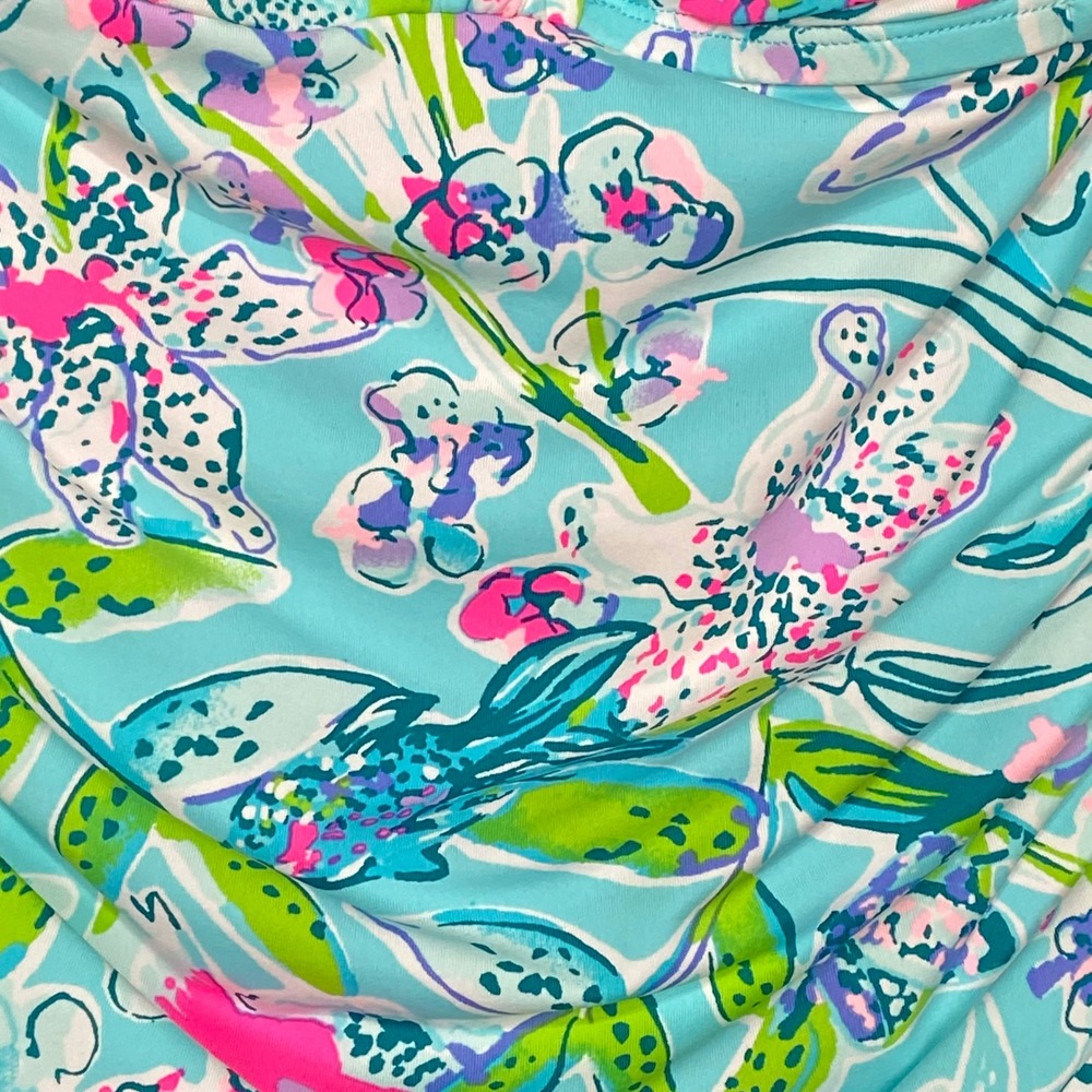 Lilly Pulitzer Carmen Ruffled Tankini Top Bali Blue Sway This‎ Way Swim Size 4 - Picture 8 of 13